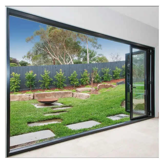 Black Aluminium Corner Sliding Door