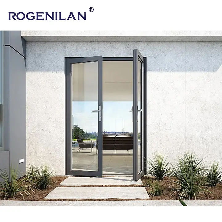 Black Aluminium Hinged Entry Door