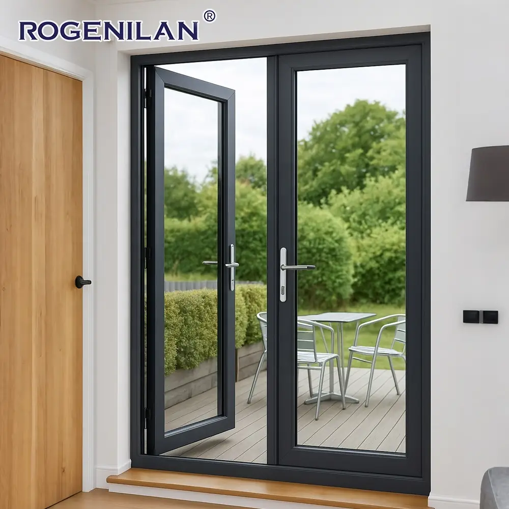 Black Aluminium Hinged Patio Door