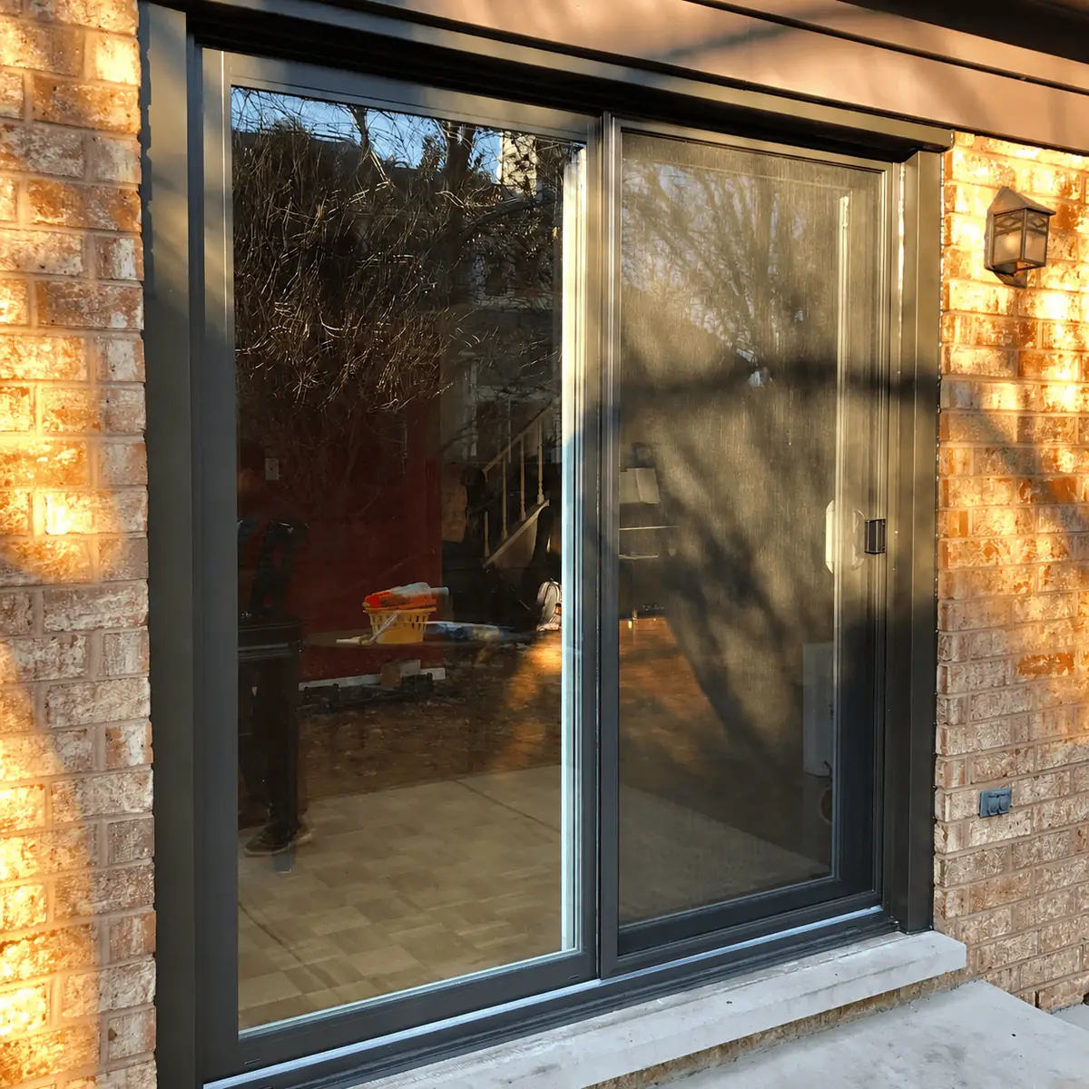 Black Aluminium Sliding Glass Door
