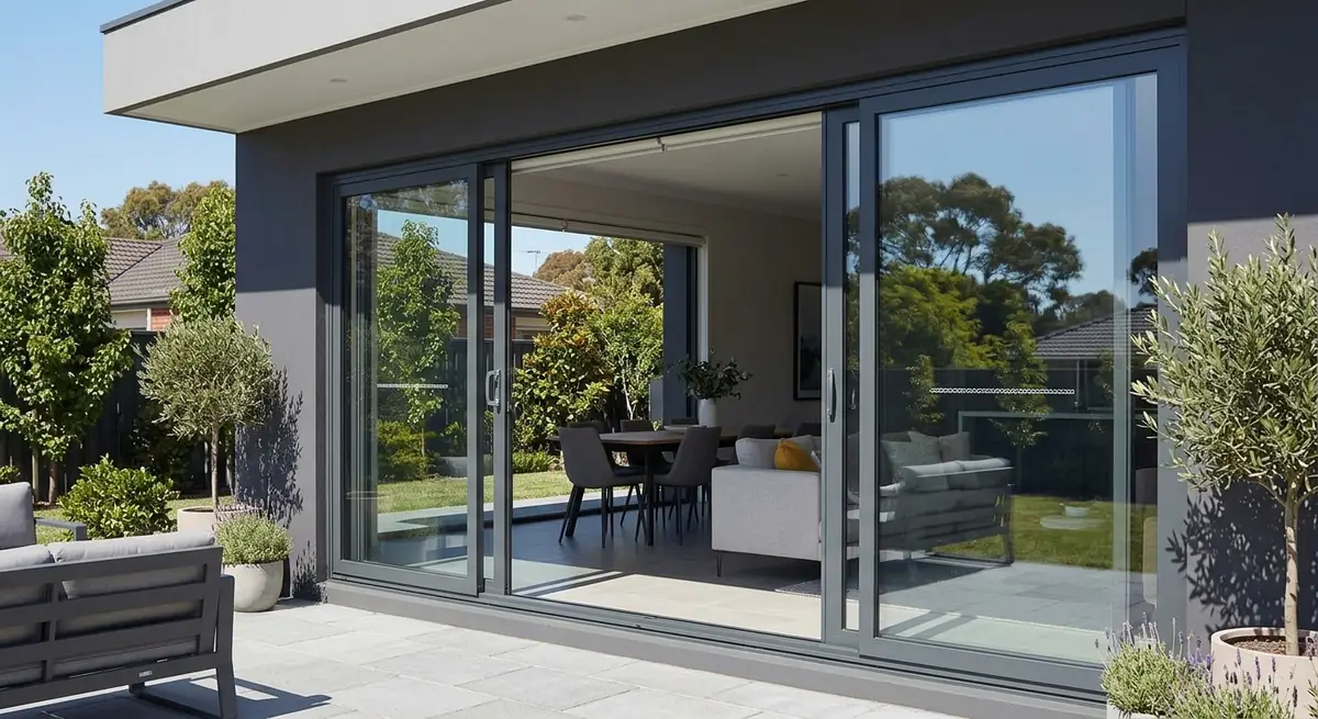 Black Aluminium Sliding Patio Door