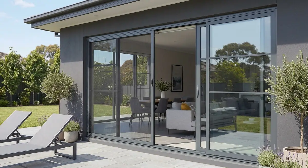 Black Aluminium Sliding Patio Doors