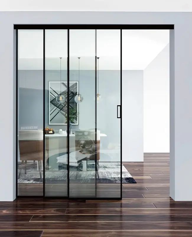 Black Framed Glass Sliding Doors