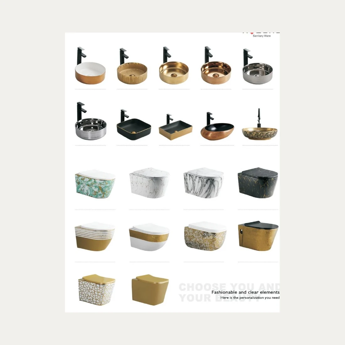 Decorative sanitary ware family