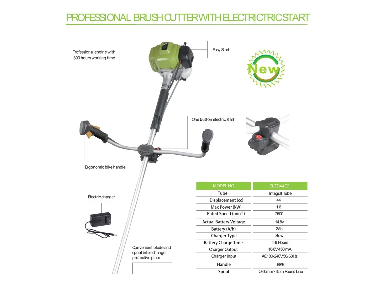 Electric-start professional brush cutter
