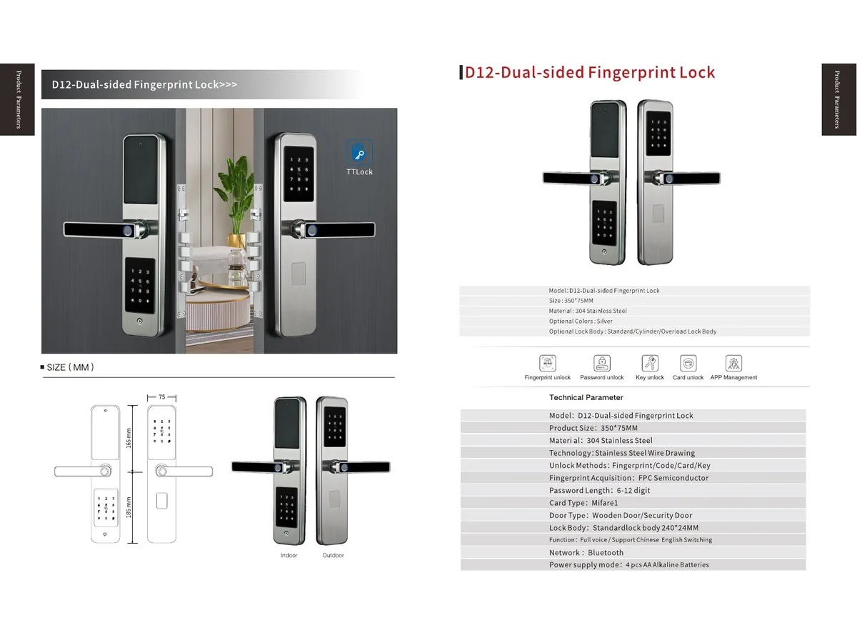smart lock D12-DUAL-SIDED