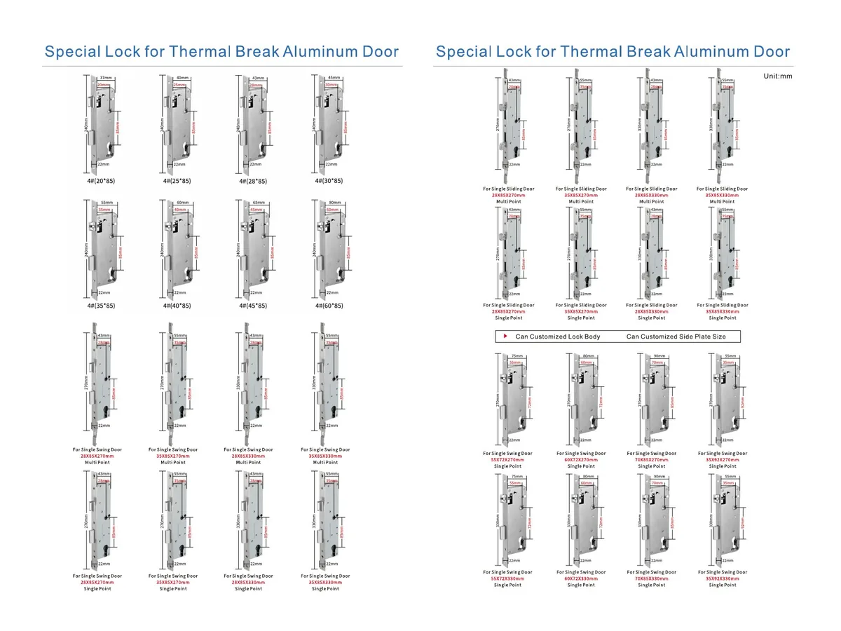 smart lock THERMAL-BREAK-ALUMINIUM-DOOR-LOCK-BODIES