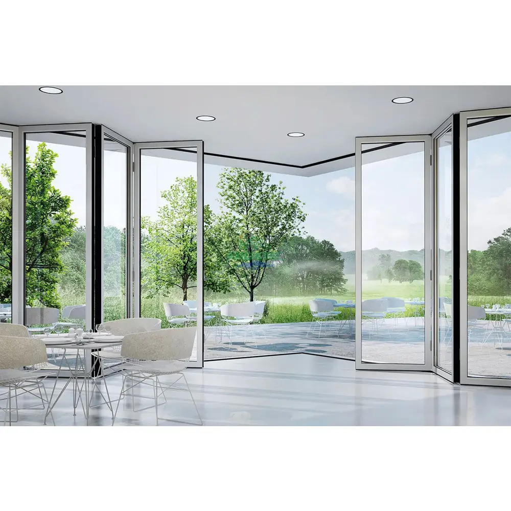White Aluminium Corner Folding Doors