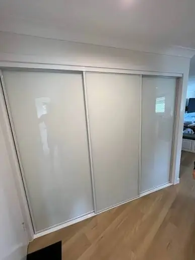 White Glass Sliding Wardrobe